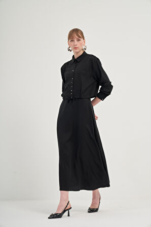 FTZ Women Kadın Etekli Tansel Takım  Siyah 31007