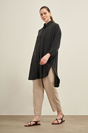 FTZ Women Kadın Cepli Modal Kap  Siyah 31003