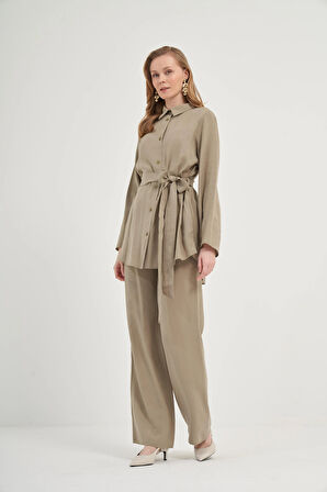 FTZ Women Kadın Modal Pantolonlu Takım  Haki 31011