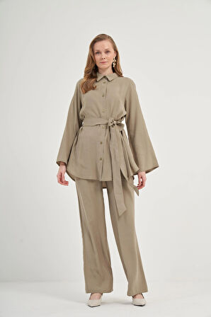 FTZ Women Kadın Modal Pantolonlu Takım  Haki 31011