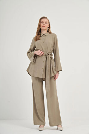 FTZ Women Kadın Modal Pantolonlu Takım  Haki 31011