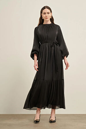 FTZ Women Kadın Ornagze Elbise  Siyah 31018