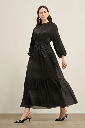 FTZ Women Kadın Ornagze Elbise  Siyah 31018