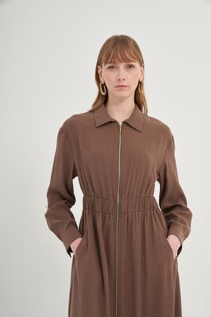 FTZ Women Kadın Modal Elbise  Kahve 31033