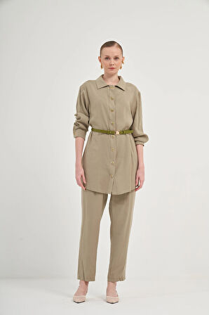 FTZ Women Kadın Pantolonlu Takım  Haki 31035