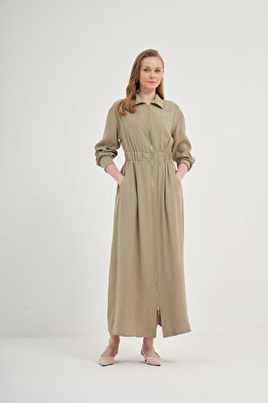 FTZ Women Kadın Modal Elbise  Haki 31033