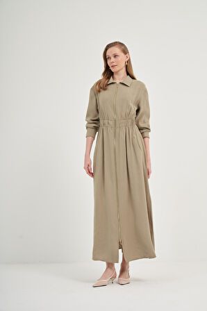 FTZ Women Kadın Modal Elbise  Haki 31033