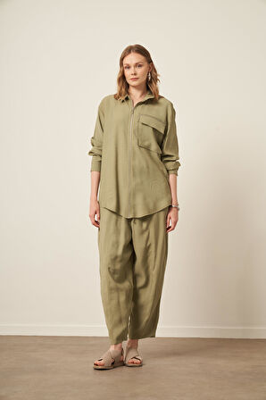 FTZ Women Kadın Modal Takım  Haki 31036