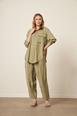 FTZ Women Kadın Modal Takım  Haki 31036