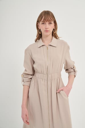 FTZ Women Kadın Modal Elbise  Taş 31033