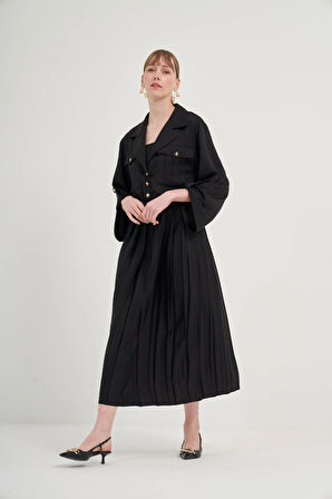 FTZ Women Kadın Plise Etekli Takım  Siyah 31042