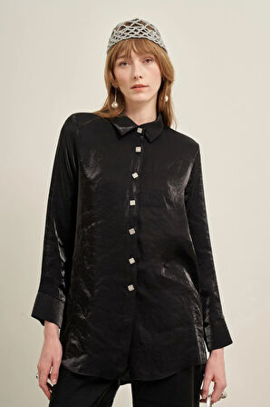 FTZ Women Kadın Parlak Modal Takım  Siyah 31002