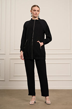 FTZ Women Kadın File Detay Tansel Takım  Siyah 31052