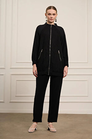 FTZ Women Kadın File Detay Tansel Takım  Siyah 31052