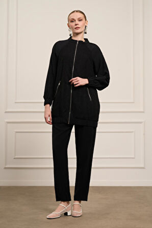 FTZ Women Kadın File Detay Tansel Takım  Siyah 31052