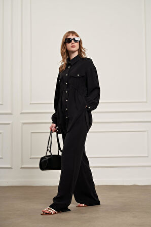 FTZ Women Kadın Pantolonlu Takım  Siyah 31078