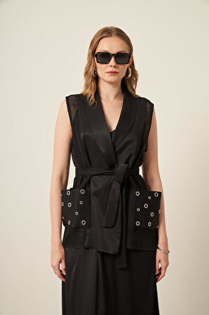 FTZ Women Kadın File Detay Takım  Siyah 31088