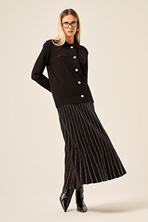 FTZ Women Kadın Sim Detaylı İkili Takım  Siyah 20899