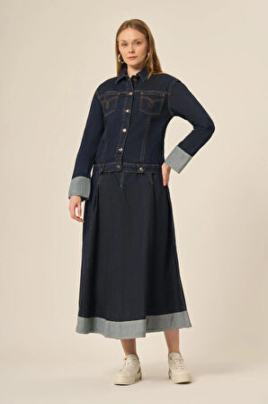 FTZ Women Kadın Kot Etekli Takım  Mavi 31127