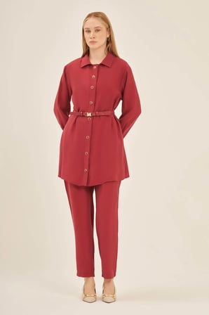 FTZ Women Kadın Pantolonlu Takım  Bordo 31035