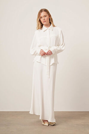 FTZ Women Kadın Piar Etekli Takım  Ekru 31148