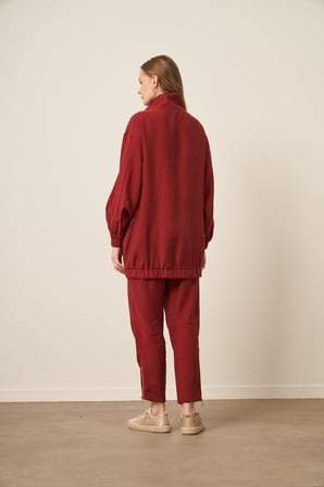 FTZ Women Kadın Modal Pantolonlu Takım  Bordo 30716