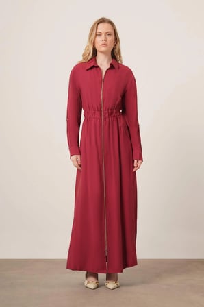 FTZ Women Kadın Modal Elbise  Bordo 31033