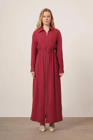 FTZ Women Kadın Modal Elbise  Bordo 31033