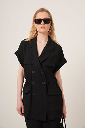 FTZ Women Kadın Crep Pantolonlu Takım  Siyah 31173