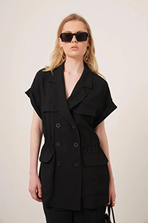 FTZ Women Kadın Crep Pantolonlu Takım  Siyah 31173