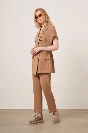 FTZ Women Kadın Crep Pantolonlu Takım  Vizon 31173