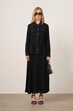 FTZ Women Kadın Melise Crep Takım  Siyah 31172