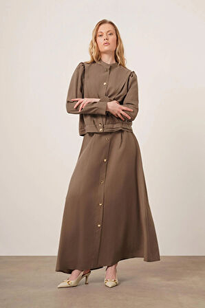 FTZ Women Kadın Modal Etekli Takım  Haki 31174