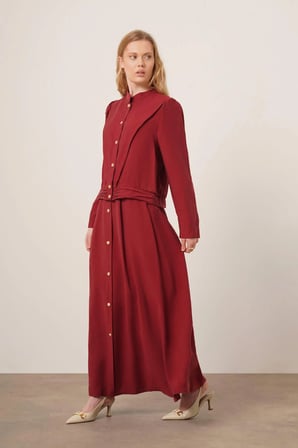 FTZ Women Kadın Modal Etekli Takım  Bordo 31174