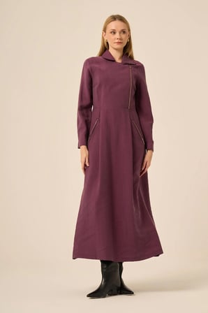 FTZ Women Kadın Canapos Elbise  Mürdüm 31183