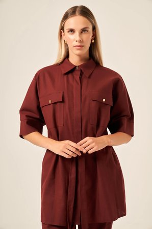 FTZ Women Kadın Keten Takım  Bordo 31196