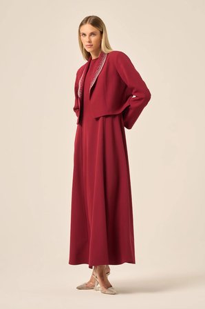 FTZ Women Kadın Ceket Elbise Takım  Bordo 31210