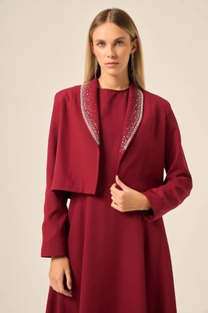 FTZ Women Kadın Ceket Elbise Takım  Bordo 31210