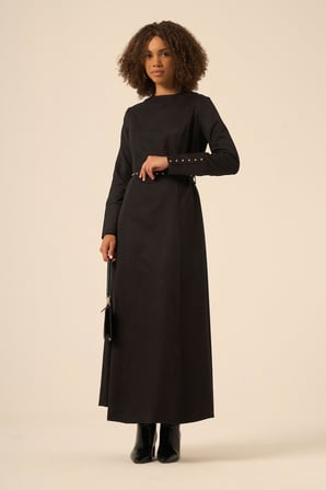 FTZ Women Kadın Süet Elbise  Siyah 31219
