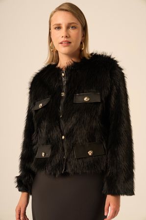 FTZ Women Kadın Peluş Mont  Siyah 31241