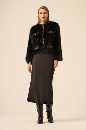 FTZ Women Kadın Peluş Mont  Siyah 31241