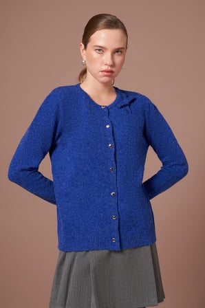 FTZ Women Kadın Şardon Hırka  Saks Mavi 25288