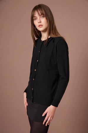 FTZ Women Kadın Şardon Hırka  Siyah 25288