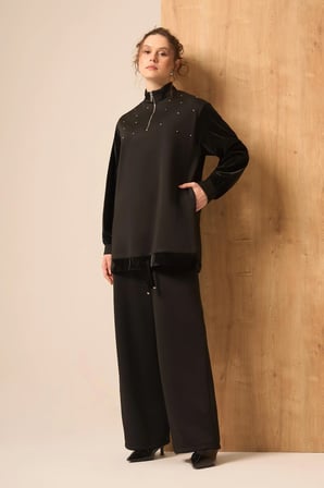 FTZ Women Kadın Scuba Spandex Takım  Siyah 31257