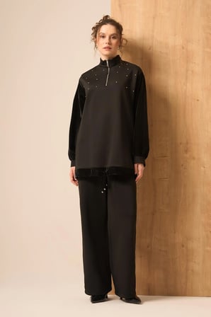 FTZ Women Kadın Scuba Spandex Takım  Siyah 31257