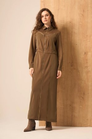 FTZ Women Kadın Safir Elbise  Kahve 31261