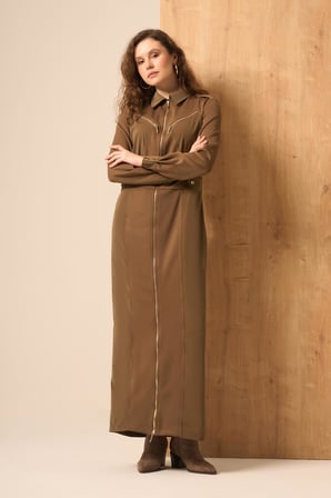 FTZ Women Kadın Safir Elbise  Kahve 31261