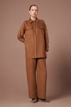 FTZ Women Kadın Süet Takım  Camel 31276