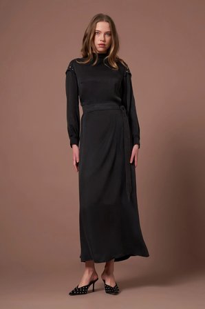 FTZ Women Kadın İpek Kupra Elbise  Siyah 31303