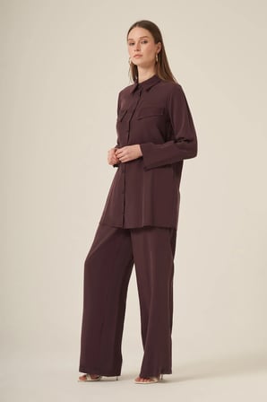 FTZ Women Kadın Benetti Taşli Takım  Mürdüm 31287